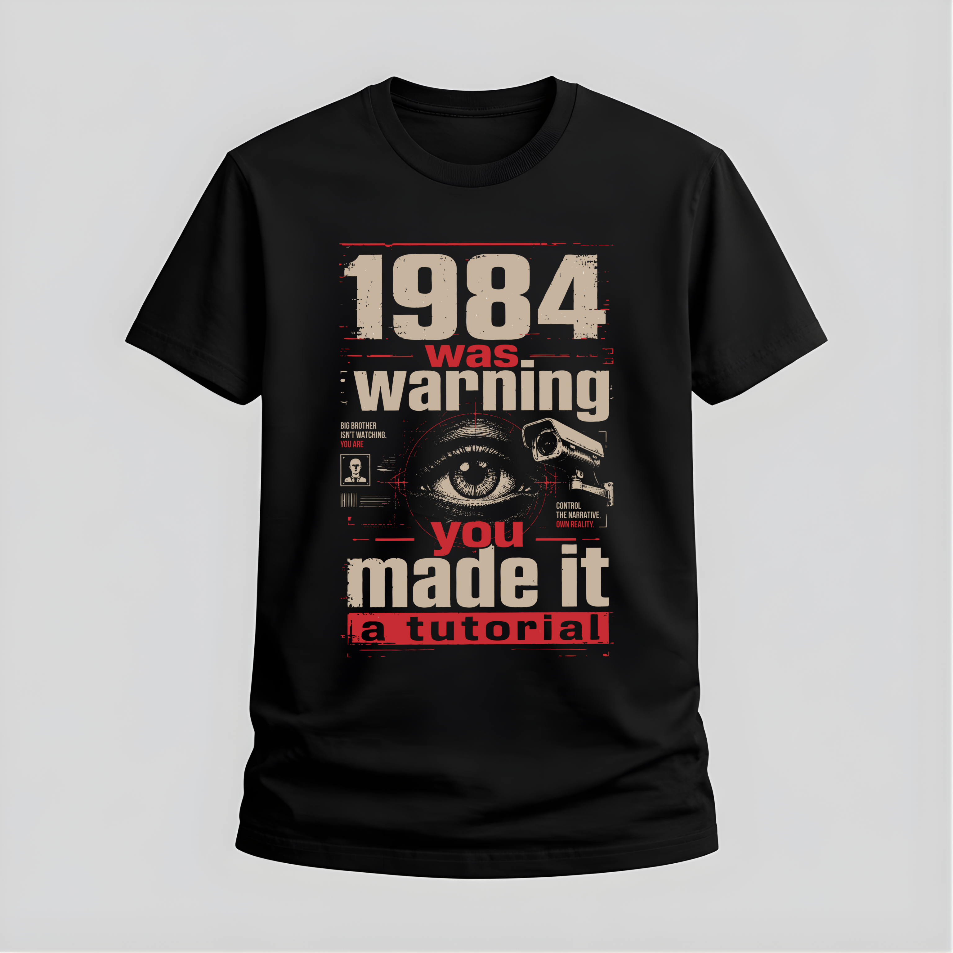 Футболка 1984 was a warning. You made it a tutorial — чёрная