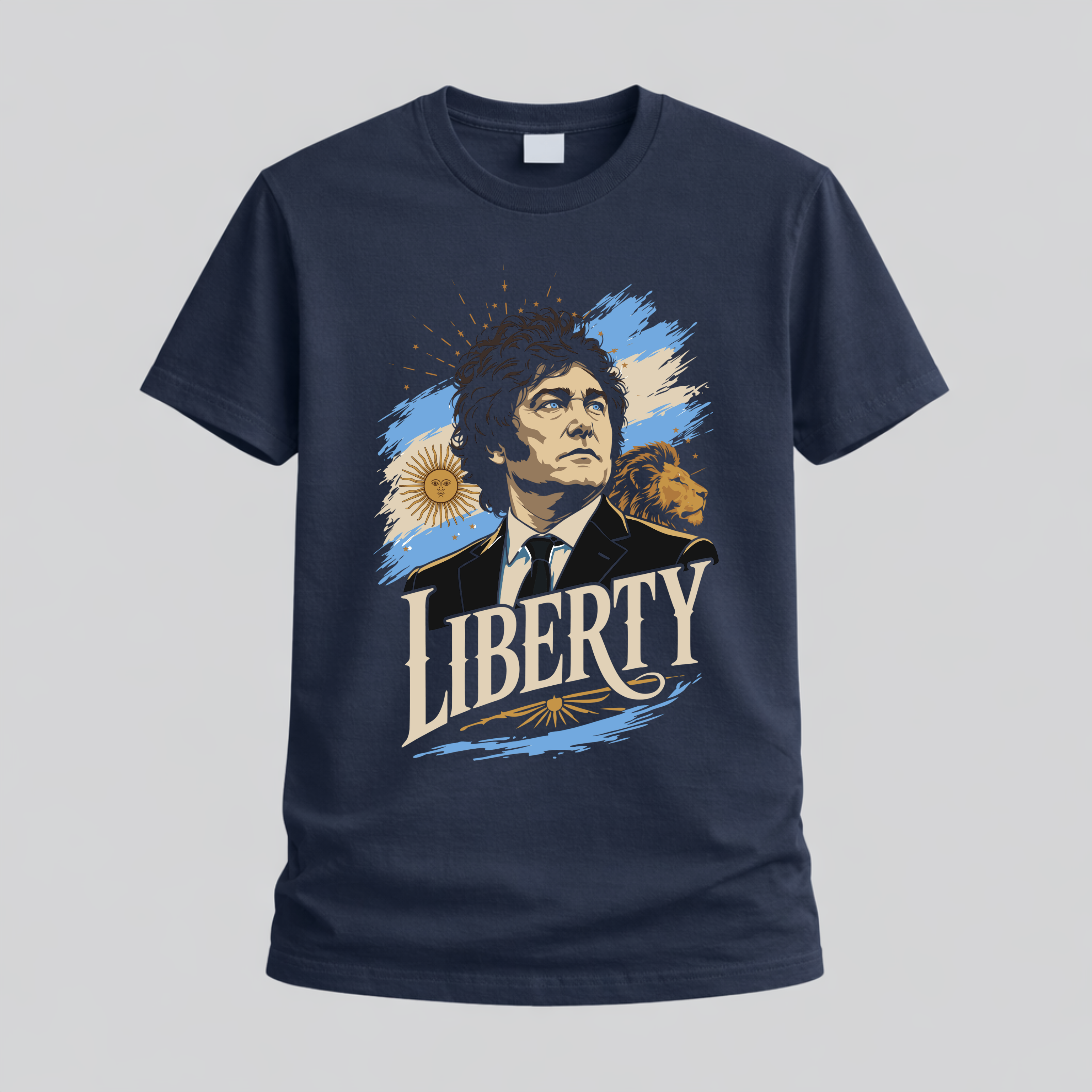 Футболка Хавьер Милей LIBERTY — тёмно-синяя